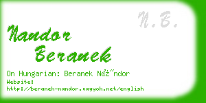 nandor beranek business card